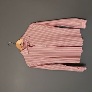 Alex Marie button down top, Sz 12, Pink and white.